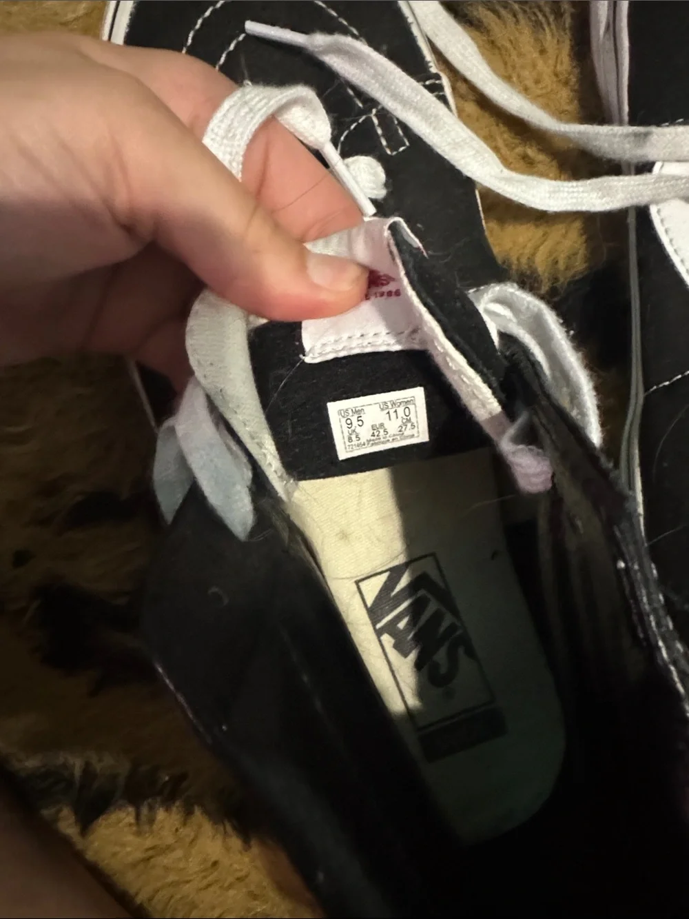 Vans Black and White Sk8-Hi Canvas High-Top Sneakers